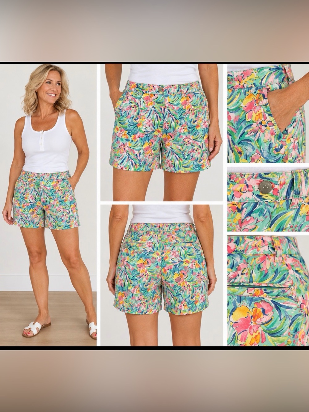 Stella Parker Collection Tropical Floral Shorts Size 4